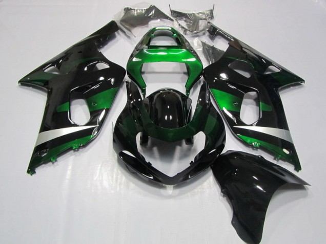 01-03 Black Green Suzuki GSXR 750 Motorcycle Fairings