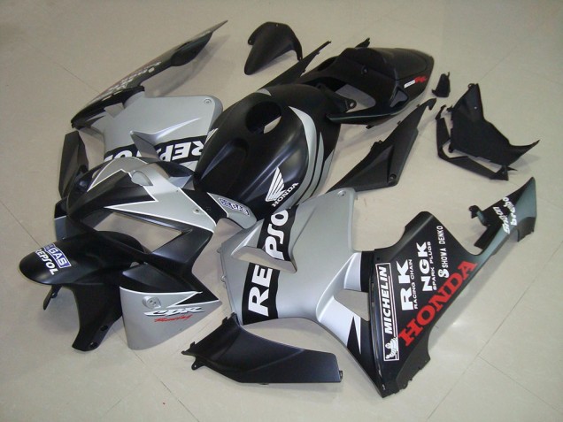 05-06 Matte Black Silver Repsol Honda CBR600RR Motorcycle Fairings