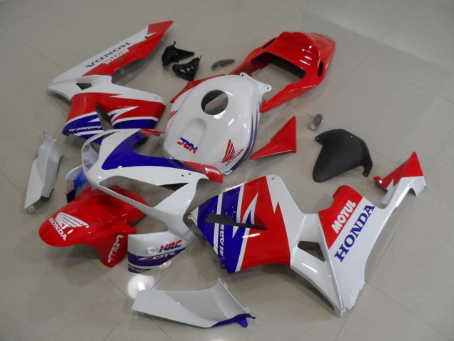 05-06 White Blue Red Motul HRC Honda CBR600RR Motorcycle Fairings