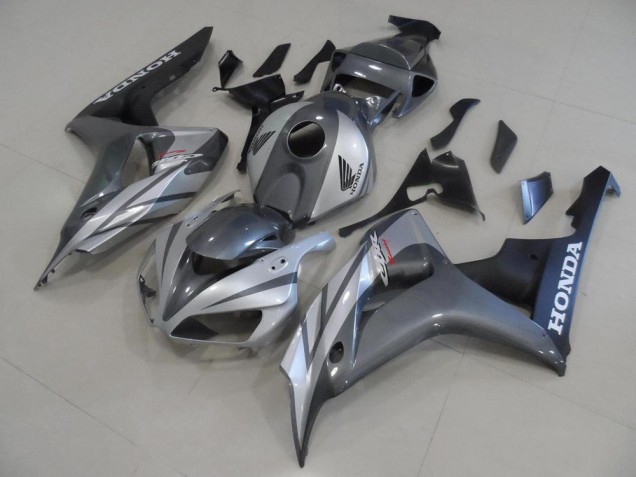 06-07 Grey Silver and Matte Black Honda CBR1000RR Motorcycle Fairings
