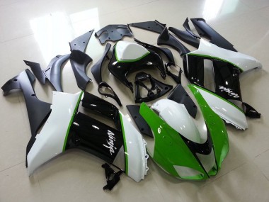 07-08 Green Black White Kawasaki ZX6R Motorcycle Fairings