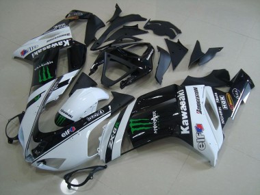 07-08 White Monster Kawasaki ZX6R Motorcycle Fairings
